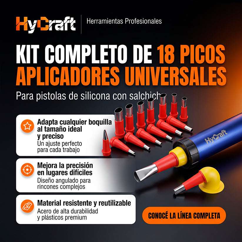 Kit 18 Picos Aplicadores Pistola Universal