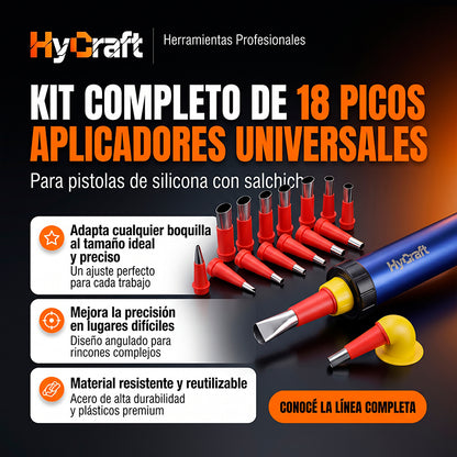 Kit 18 Picos Aplicadores Pistola Universal